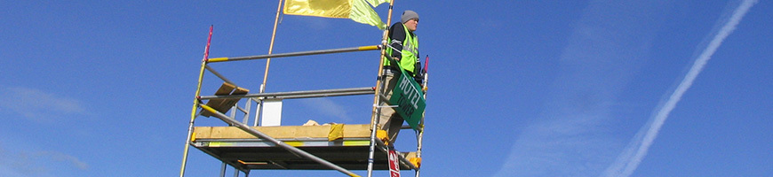 DC Site Services campsite watch tower Event Steward at the 2003 Womad Festival