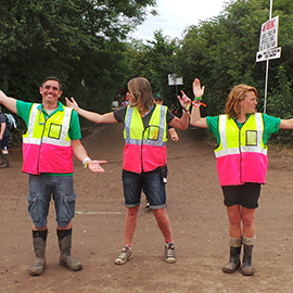 DC Site Services traffic staff working at the Glastonbury Ferstival