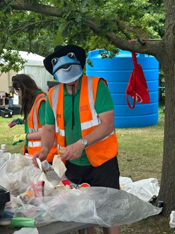Barry Croxall Wearing Frog Mask