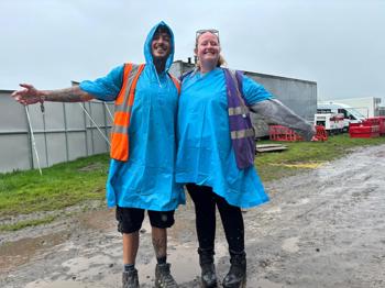 Sammi And Ian In Rain Macs