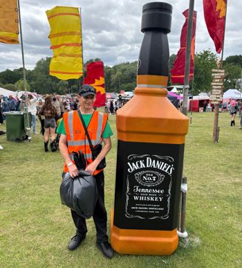 Dave With Giant Whiskey Bottle CU