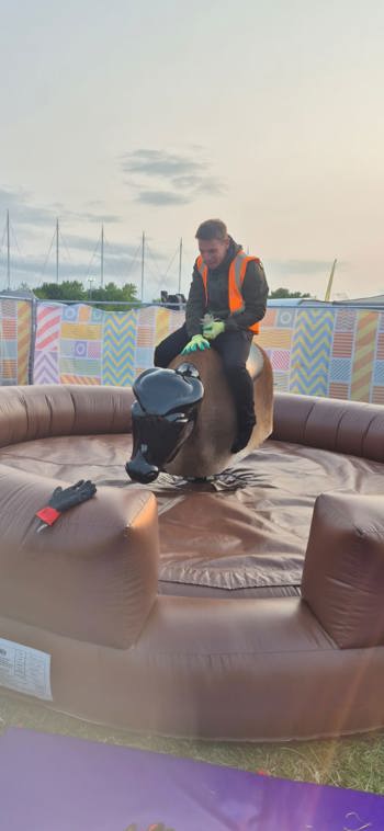 Crew Member On Bucking Bronco
