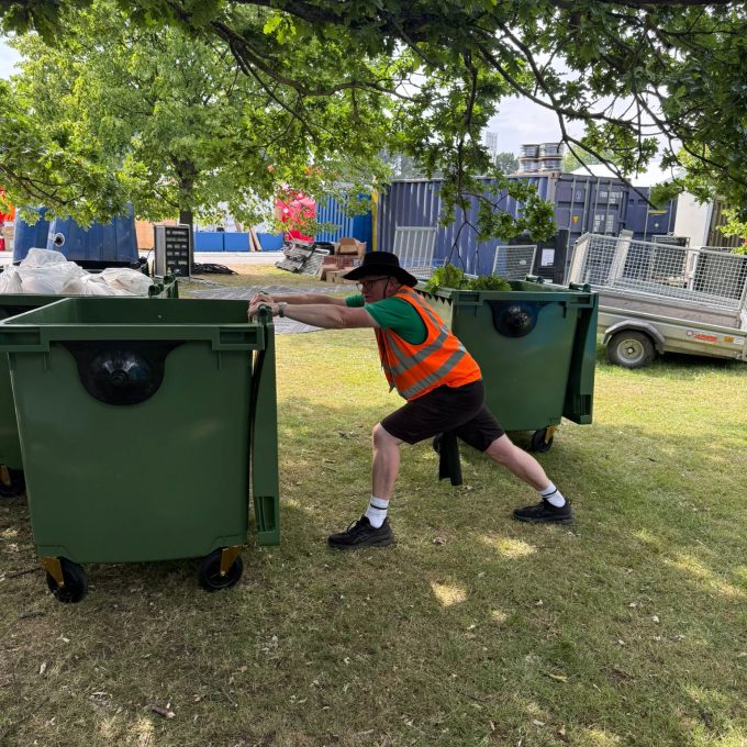 Barry Croxall Pushing Bin