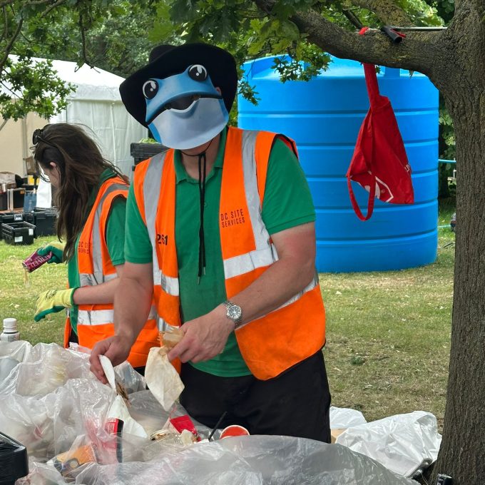 Barry Croxall Wearing Frog Mask