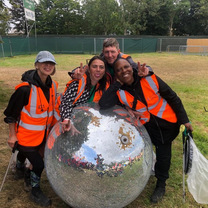 Crew On Glitter Ball
