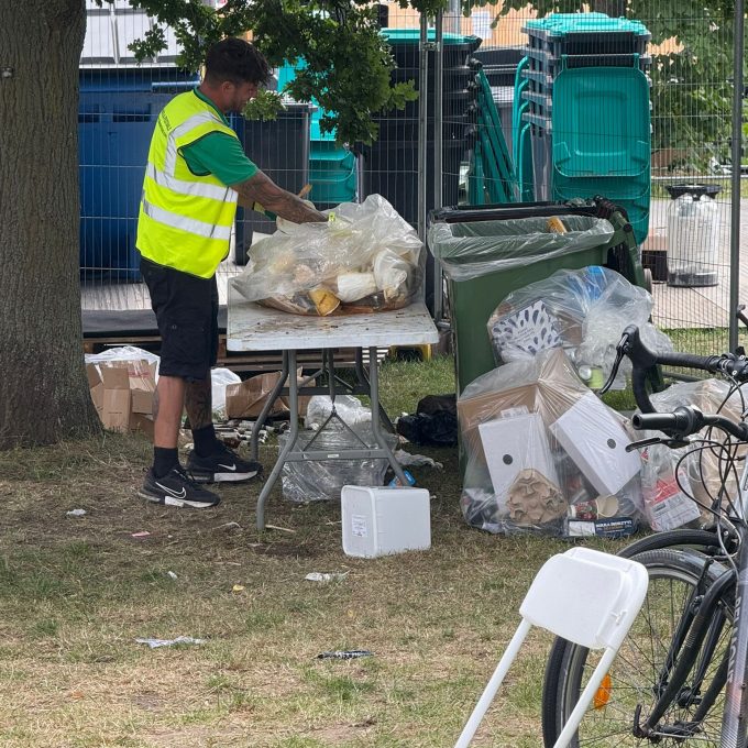 Ian Sorting Through Rubbish