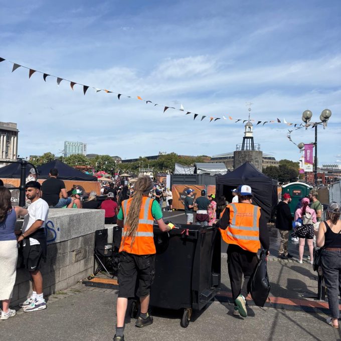 Matt And Nathan Pushing Bin