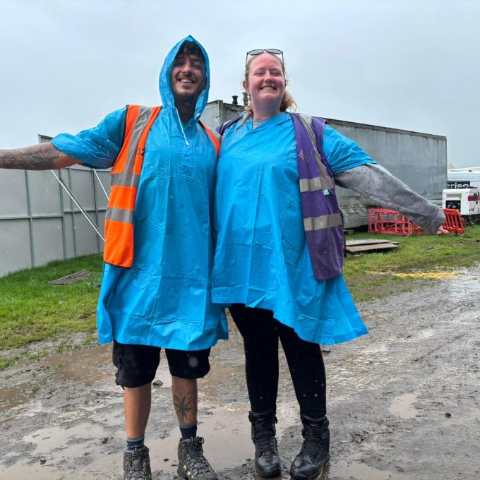 Sammi And Ian In Rain Macs