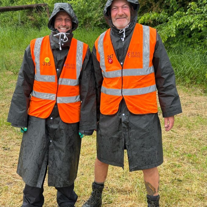 Steve And John In Rain Macs