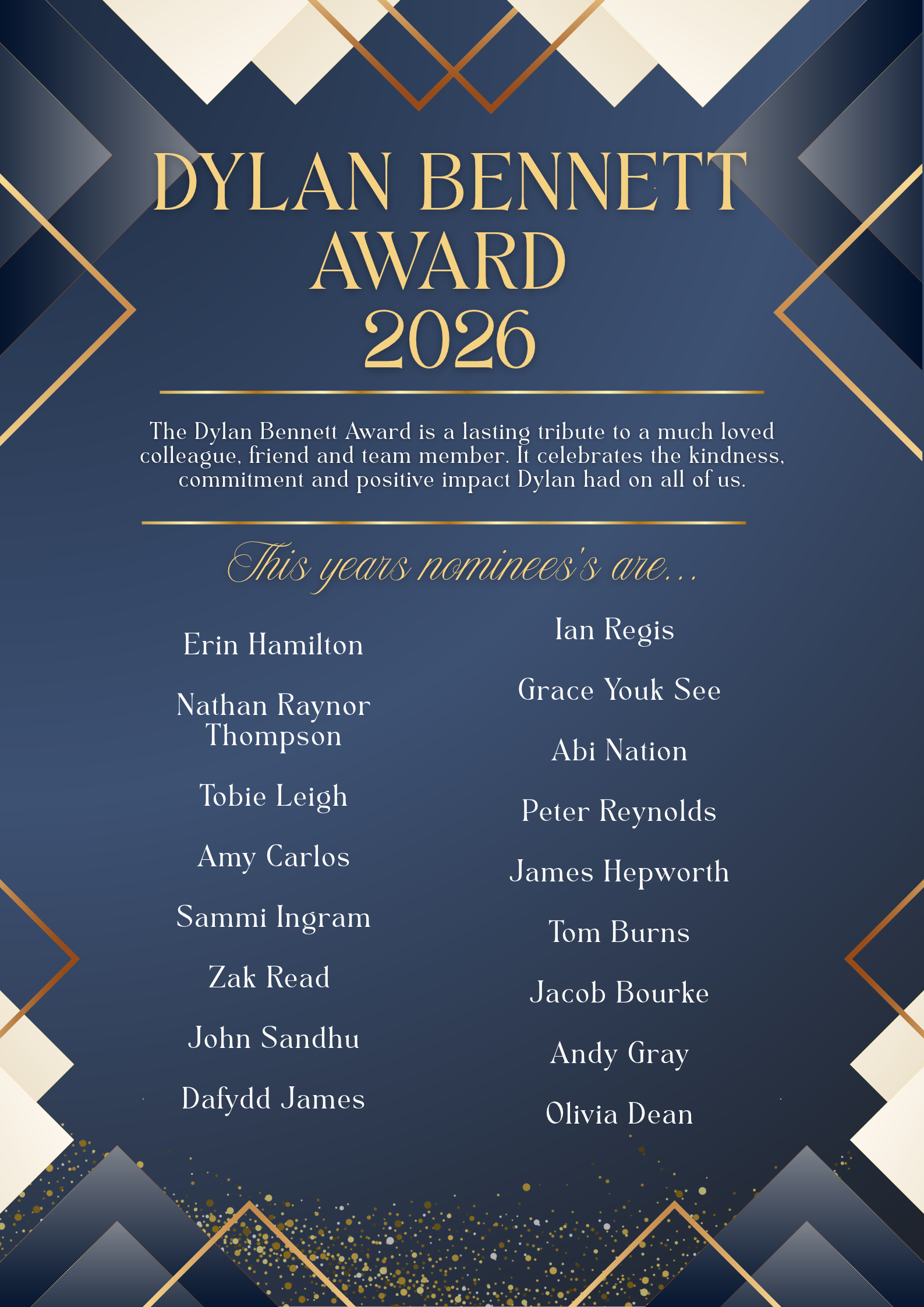 DB Award Nominees poster
